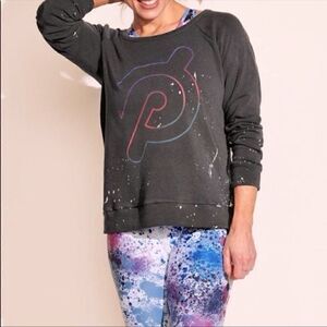 CHASER Peloton Sweatshirt Gray Paint Splatter Size medium